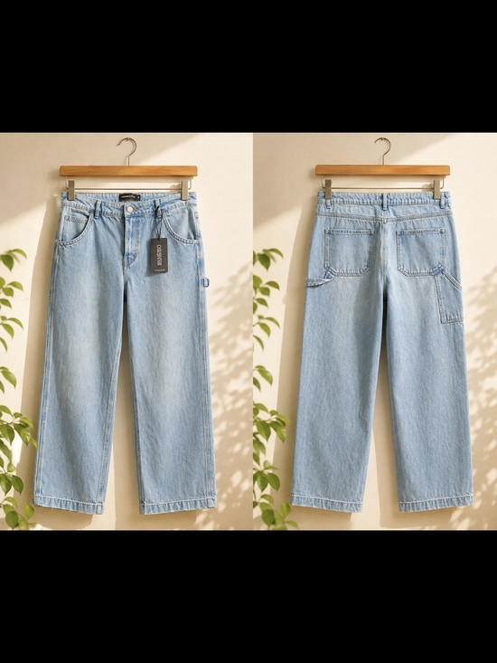 refuge Pants - Refuge  DENIM  SIZE 11 Light Blue Wide-Leg Women's Jeans